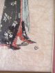Gemälde Aquarell Tusche Zeichnung Geisha - Seidenbild - Reispapier - Japan Kunst Entstehungszeit nach 1945 Bild 2