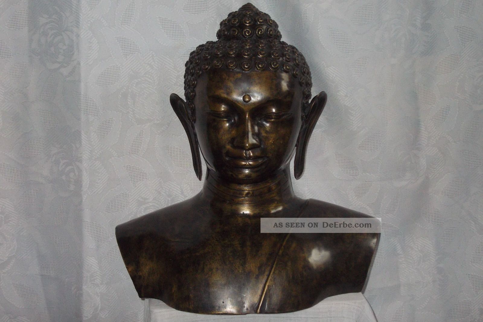 Buddha BÜste Skulptur Bronze,  Neuwertig,  RaritÄt Entstehungszeit nach 1945 Bild