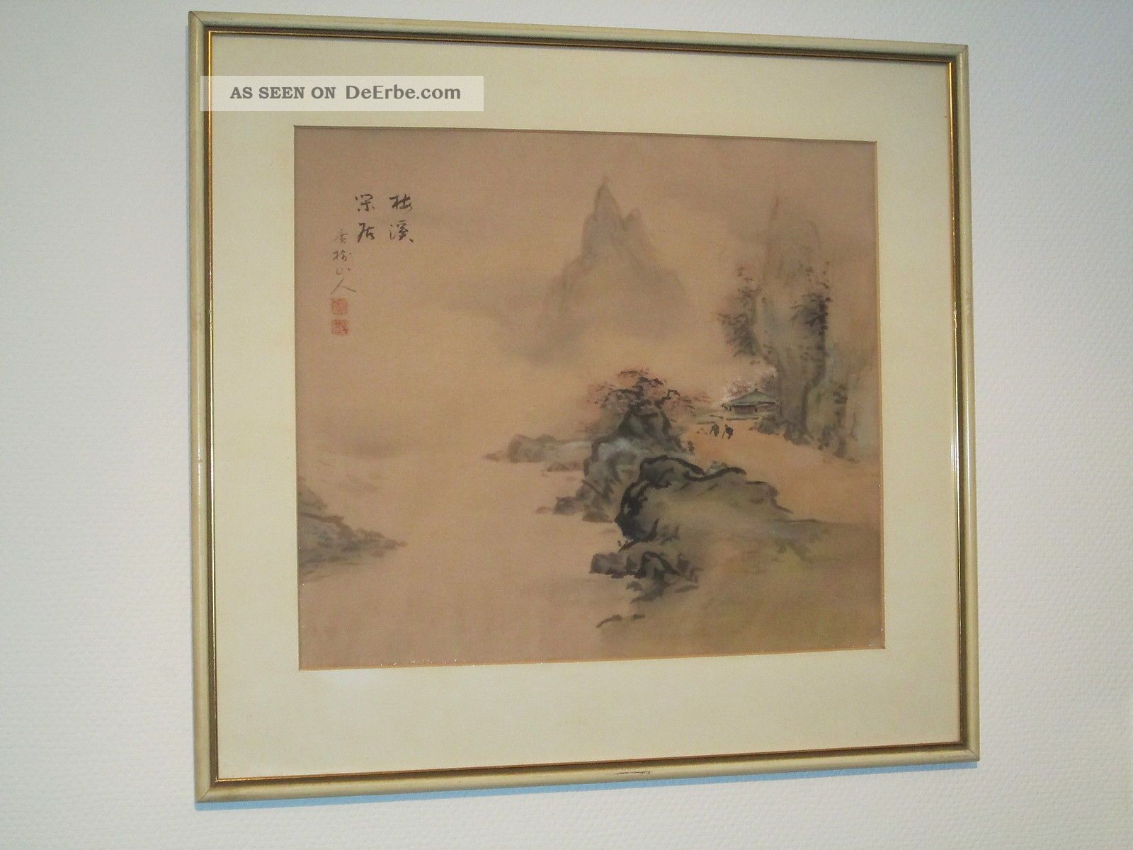 Chinesische Seidenmalerei Seidenbild Seidengemälde - Gemälde Seide Im Rahmen I Entstehungszeit nach 1945 Bild