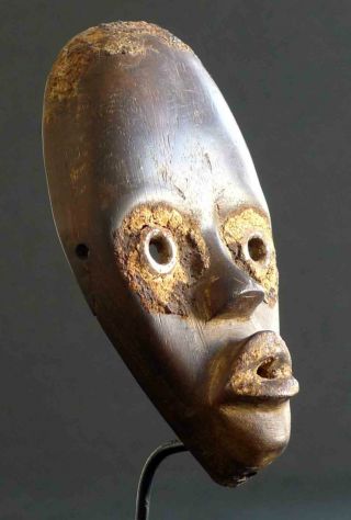 Alte Afrikanische Miniatur - Maske Vom Stamm Der Dan,  Ca.  11 Cm,  Gesockelt Bild