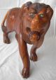 Tierskulptur Löwe Aus Holz 45 Cm Palisander - Geschnitzt Handarbeit Aus Pakistan Entstehungszeit nach 1945 Bild 3