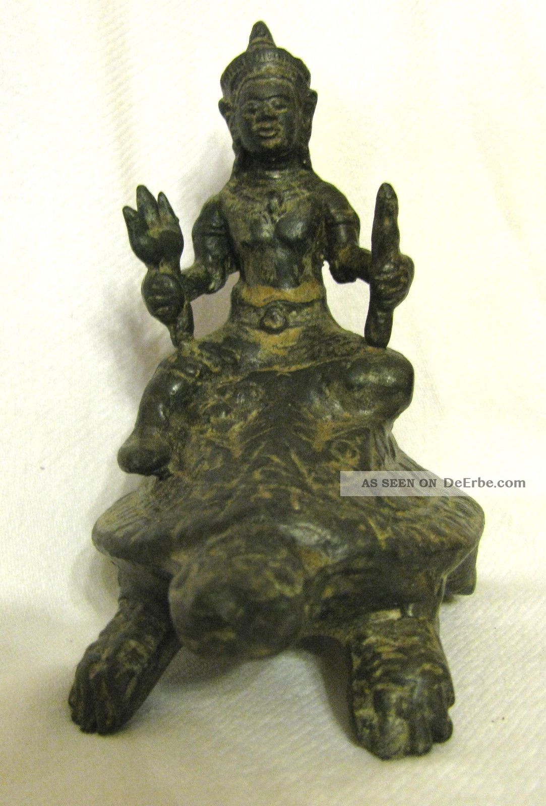 Alte Khmer - Darstellung,  Gott Indra Auf Der Schildkröte Akupara,  Sehr Selten Entstehungszeit nach 1945 Bild