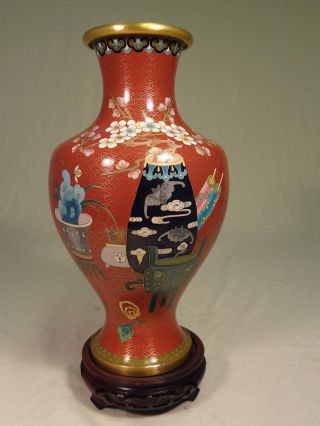 Grosse Vase Aus Cloisonne,  35 Cm,  Handgefertigt,  China,  Cloisonnevase Bild