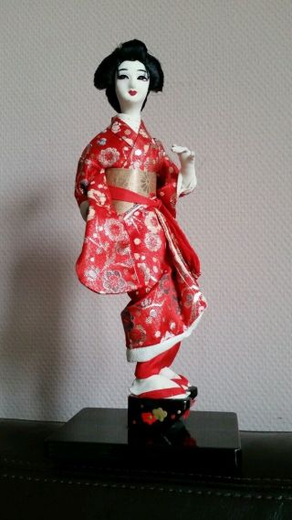 Kyugetsu Doll Alte Kyugetsu Geisha Puppe Figur / Japan / 29 Cm / Bild