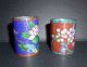 2 Cloisonne Emaille Miniatur Vasen China Chinesisch Blumen Blüten Setzkasten Asiatika: China Bild 2
