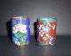 2 Cloisonne Emaille Miniatur Vasen China Chinesisch Blumen Blüten Setzkasten Asiatika: China Bild 3