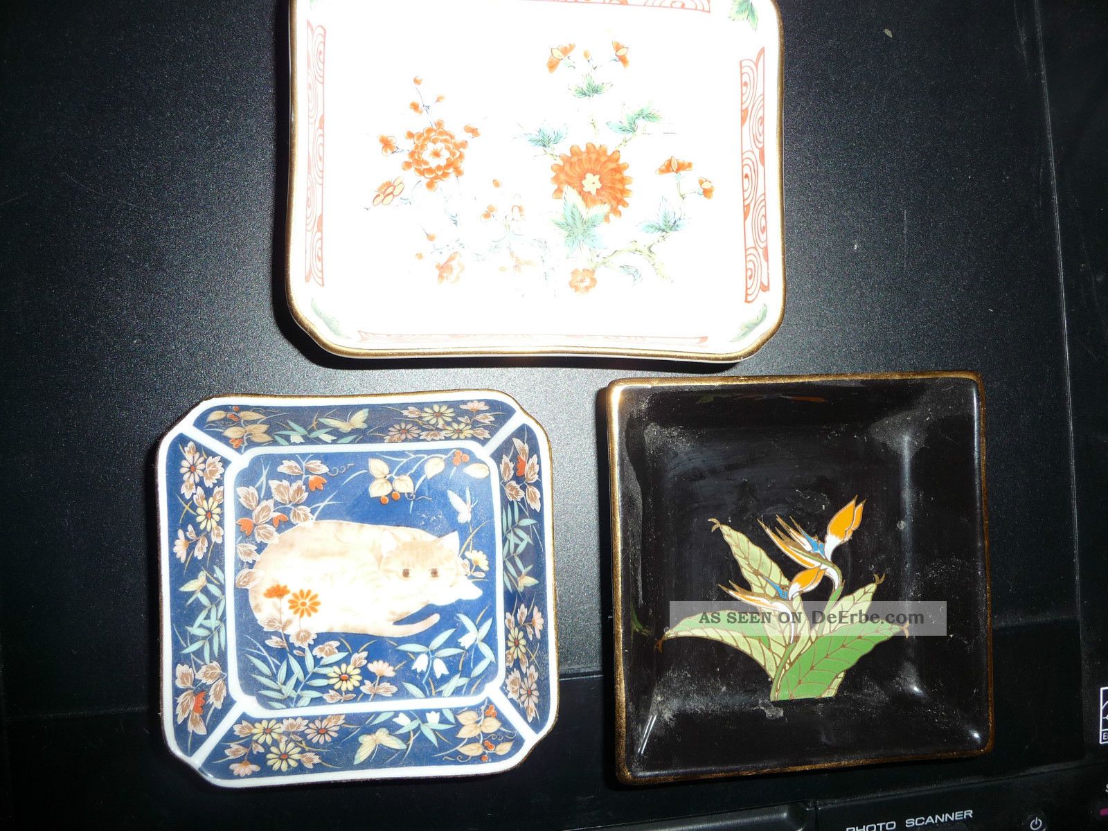 Beilagen - Tellerchen Japan/china Katze Und Blumen Kakiemon Entstehungszeit nach 1945 Bild