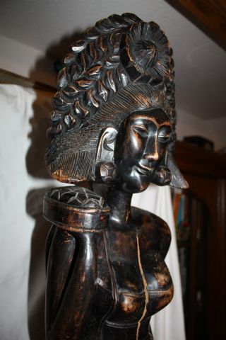 Shiva Ganesha Meditations Holzfigur Hartholz Handgeschnitzt Höhe Ca.  115cm Um1895 Bild