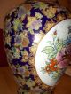 Ausgefallene Chinesische Bodenvase Vase Viel Gold Auf Kobaltblau Handbemalt Entstehungszeit nach 1945 Bild 6