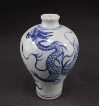 Sammeln Alte Handbemalt Drache Vase,  Porzellan Blaumalerei,  China Selten Bild