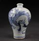 Sammeln Alte Handbemalt Drache Vase,  Porzellan Blaumalerei,  China Selten Asiatika: China Bild 2