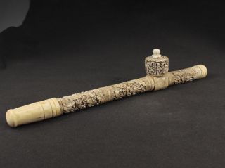Große Schöne Zierobjekt Deache Pfeife,  Rind - Knochen,  China Selten Bild