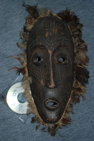 Maske Afrikanisch Holz Undatiert Vermutl.  Kongo 40 Cm Sehr Dekorativ Bild
