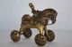 Antikes Messing Pferd Spielzeug Handarbeit Auf Räder 1,  1 Kg Sehr Selten Asiatika: Indien & Himalaya Bild 1