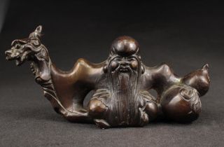 Schöne Alte Unsterbliches Drache Skulpturen,  Kupfer,  China Selten Bild