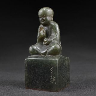 Große Sammeln Alte Schöne Buddha Petschaft Siegel,  Natürlicher Jade Stein,  China Bild