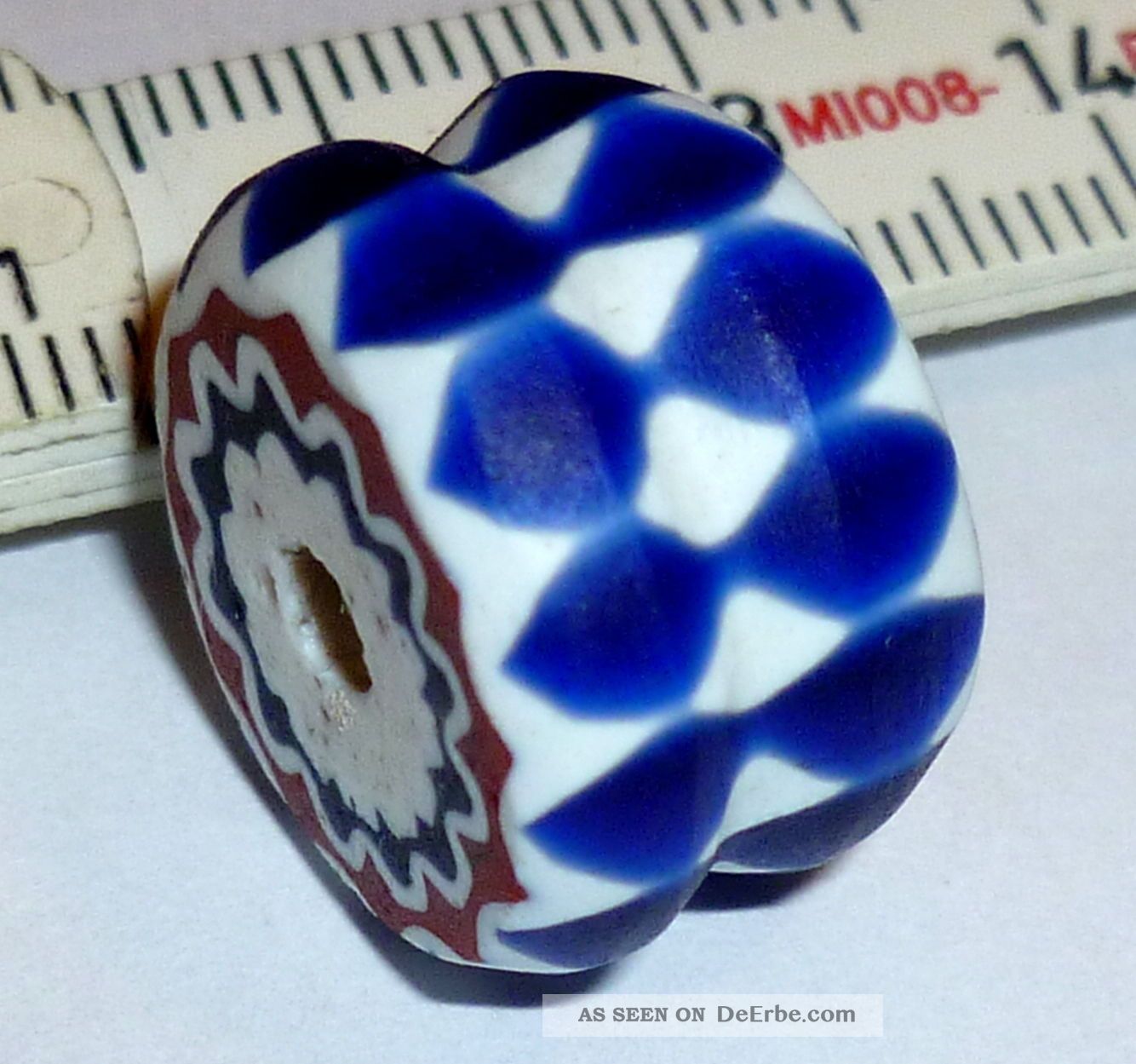 Sams - Beads® 1 Antik 6 Layer Chevron Custom Moretti Trade Bead Glasperle 20 X 13 Afrika Bild