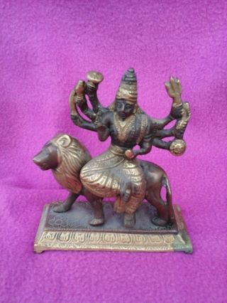 Skulptur - Göttin Durga - Aus Indien - Bronze - Selten Bild