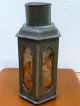 Antik Dose Öldose Teedose Asiatika Zinn Hinterglasmalerei Gefäß Signiert Bilder Asiatika: Japan Bild 3