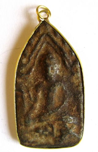 Rarität,  Amulett,  18 - 19 Jhd,  Buddha In Abhaya Mudra Pose,  Später Gefasst Bild