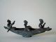 Afrika Bronze Dogon Ashanti Boot Einbaum Zoomorph Ruderer Selten 3 Männer Entstehungszeit nach 1945 Bild 1