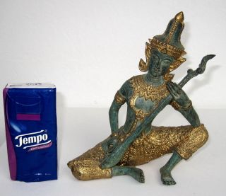 Selten Gr.  Alte Bronze/messing Figur: Tempel - Musiker A.  Nachlaß Bild
