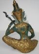 Selten Gr.  Alte Bronze/messing Figur: Tempel - Musiker A.  Nachlaß Asiatika: Indien & Himalaya Bild 2