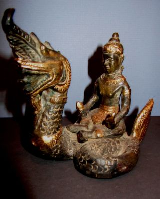 Buddha Brahma Ganesha Drachen Schlange Skulptur Figur Statue Bronze Gold Nepal Bild