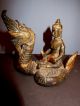 Buddha Brahma Ganesha Drachen Schlange Skulptur Figur Statue Bronze Gold Nepal Entstehungszeit nach 1945 Bild 4