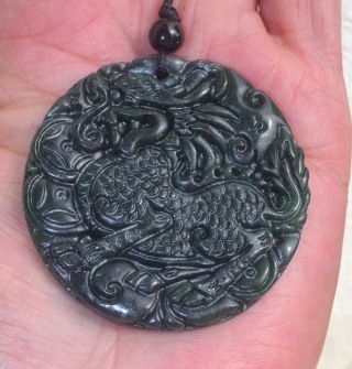 Handgeschnitztes Chinesisches Amulett Aus Jade Jadeit Anhänger Netsuke Japan Bild