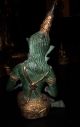Buddha Figur Statue Tempelwächter Tempelmusikerin Göttin Bronze Teilw.  Vergoldet Entstehungszeit nach 1945 Bild 4