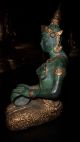 Buddha Figur Statue Tempelwächter Tempelmusikerin Göttin Bronze Teilw.  Vergoldet Entstehungszeit nach 1945 Bild 5