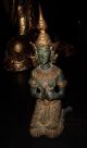 Buddha Figur Statue Tempelwächter Tempelmusikerin Göttin Bronze Teilw.  Vergoldet Entstehungszeit nach 1945 Bild 6