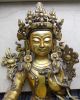 Große Goldene Bronze Tara Statue Tibet Buddha Sitzend Lotossockel Ca.  12 Kg. Entstehungszeit nach 1945 Bild 4