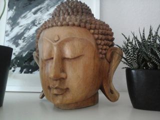 Buddha / Buddha - Kopf,  Massivholz,  3 Kg Schwer Bild