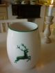 Gmundner Geschirr,  Keramik,  Fayence,  „grüner Hirsch“,  1 X Vase Jagd & Fischen Bild 3
