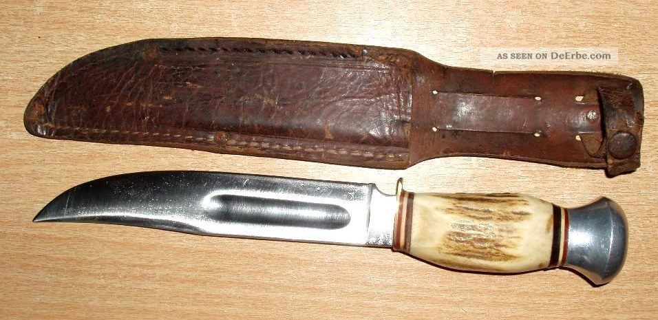 Hugo Koller Altes Jagdmesser Taschenmesser Solingen Horngriff Jagd & Fischen Bild