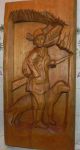 Altes Holzfigur – Holzbild „jäger Mit Hund“ Holzschnitzerei Top 50,  5 X 25cm Jagd & Fischen Bild 1