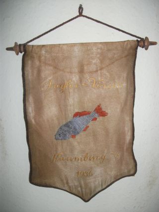 Angler - Verein Naumburg/saale Wimpel Standarte 1936 Mit Wappen Bild