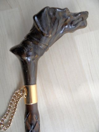 Antiker Wunderschöner Schuhlöffel Dackel Kopf Geschnitzt Aus Horn Bild