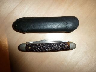 Altes,  Amerikanisches Taschenmesser Von Kutmaster,  Utica,  N.  Y.  U.  S.  A.  Horngriff Bild