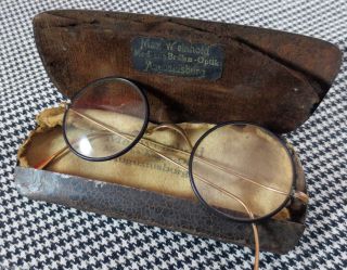 Uralte Nickelbrille Im Etui Optiker Weinhold Augustusburg Vintage Glasses Toll Bild
