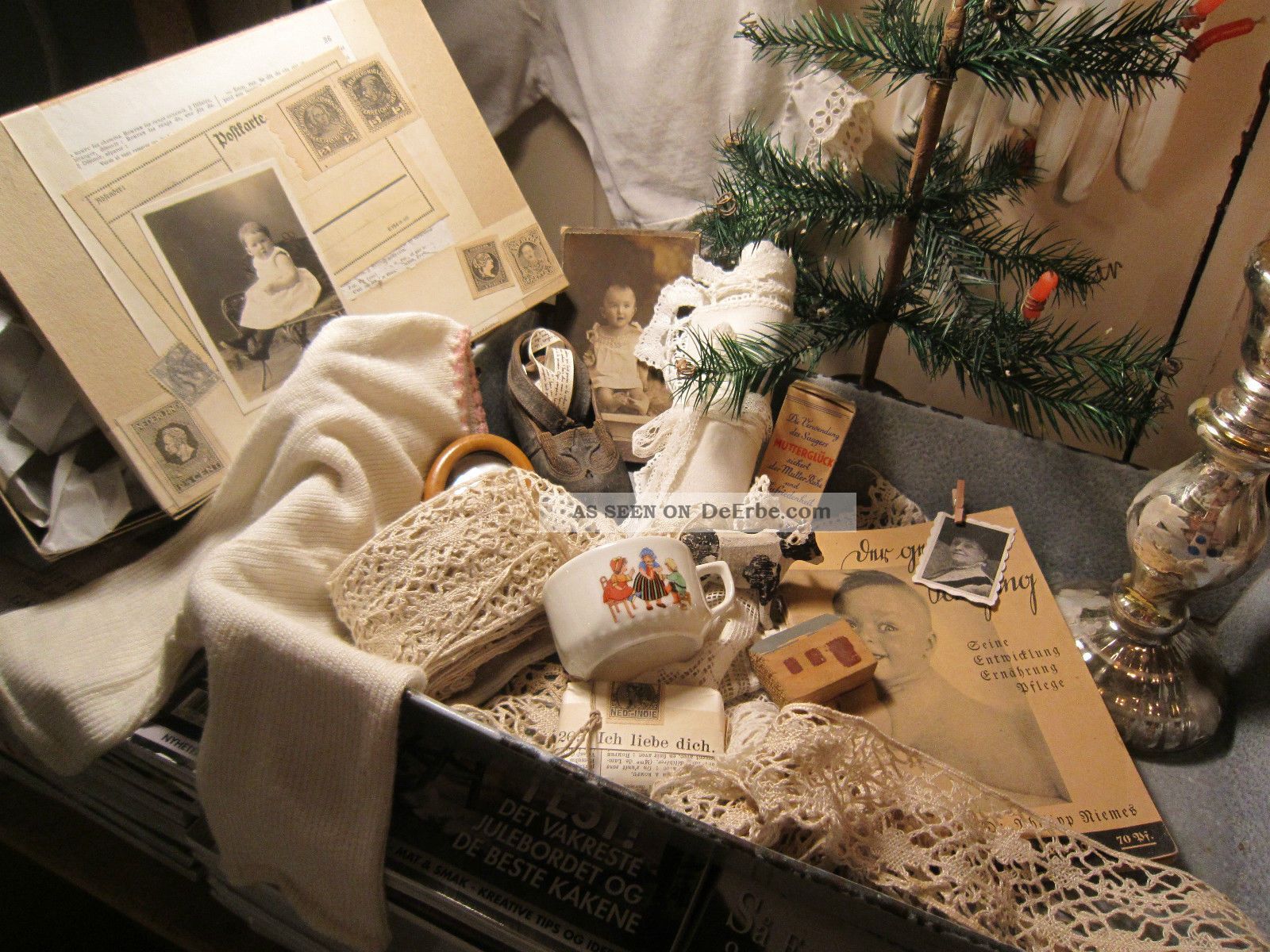 SÜssse Antik Sammlung Kind Schuh - Weihnachten Jdl Franske Brocante Frankreich Holzspielzeug Bild