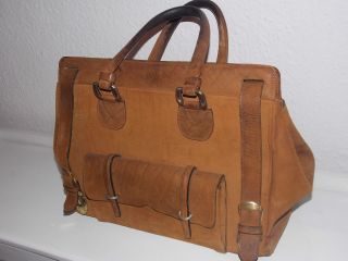 Vintage 40er 50er Jahre Alte Tasche Reisetasche Ledertasche Lederkoffer Koffer Bild
