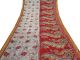 Vintage 100 Pure Silk Saree Stoff Beige Indien Batik Sarong Gedruckt Sari Soie Accessoires Bild 4