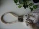 Antik Nachlass Abendtasche M.  Scherenverschluß Silberfarbenen Perlchen Creme Accessoires Bild 5
