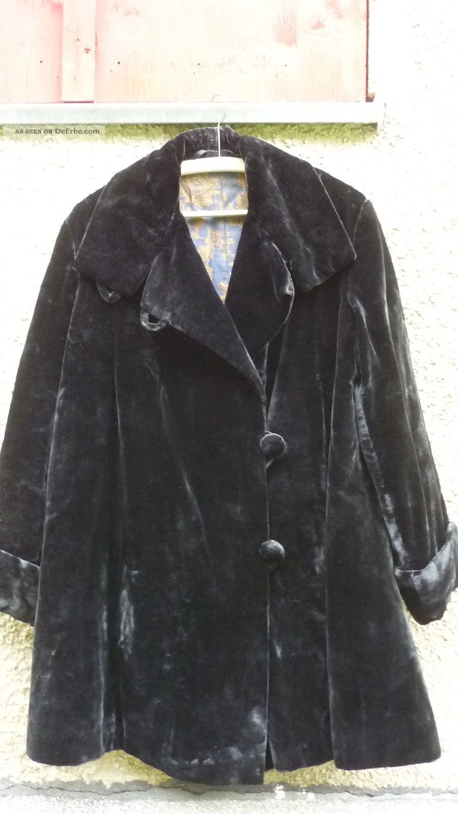 Antik Samt Mantel Antique Velvet Coat Velours Manteau Gothic Boheme Vintage Kleidung Bild