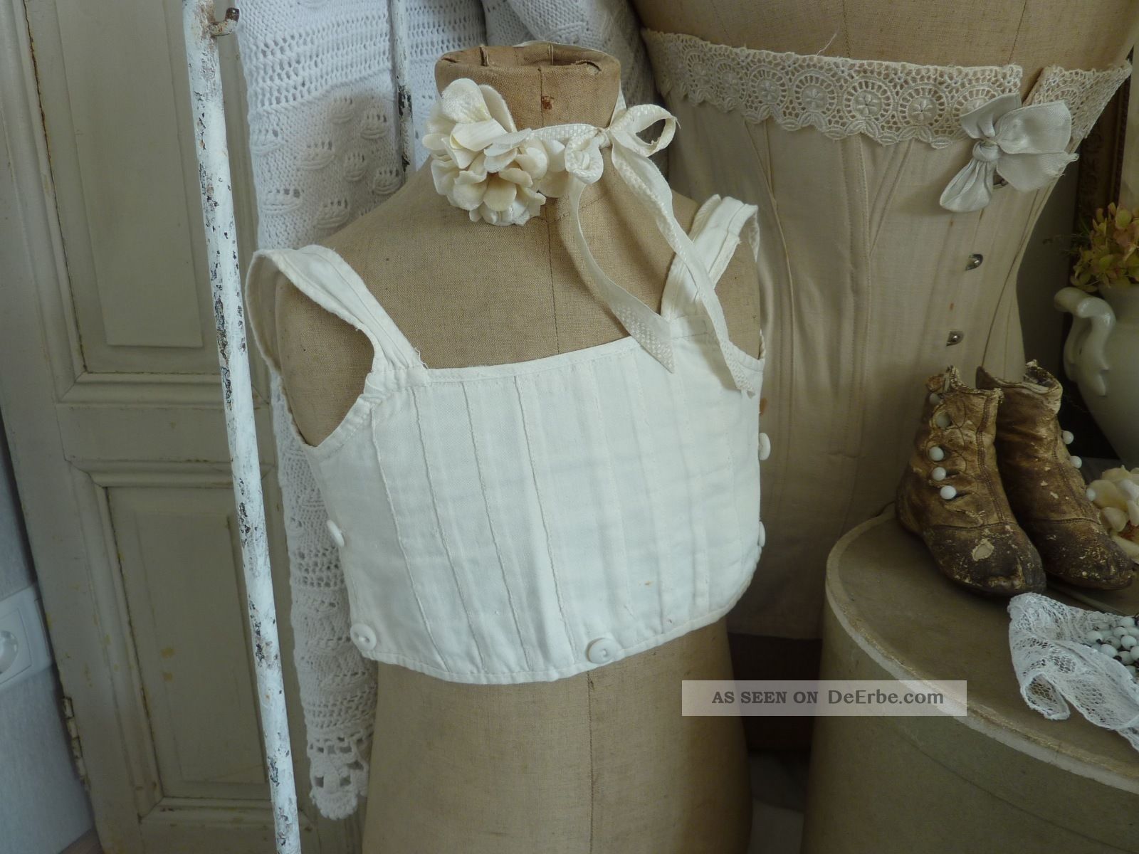 Shabby,  Antik: Korsett,  Corsage,  Kinderkorsett,  Viktorianisch,  Frankreich Kleidung Bild