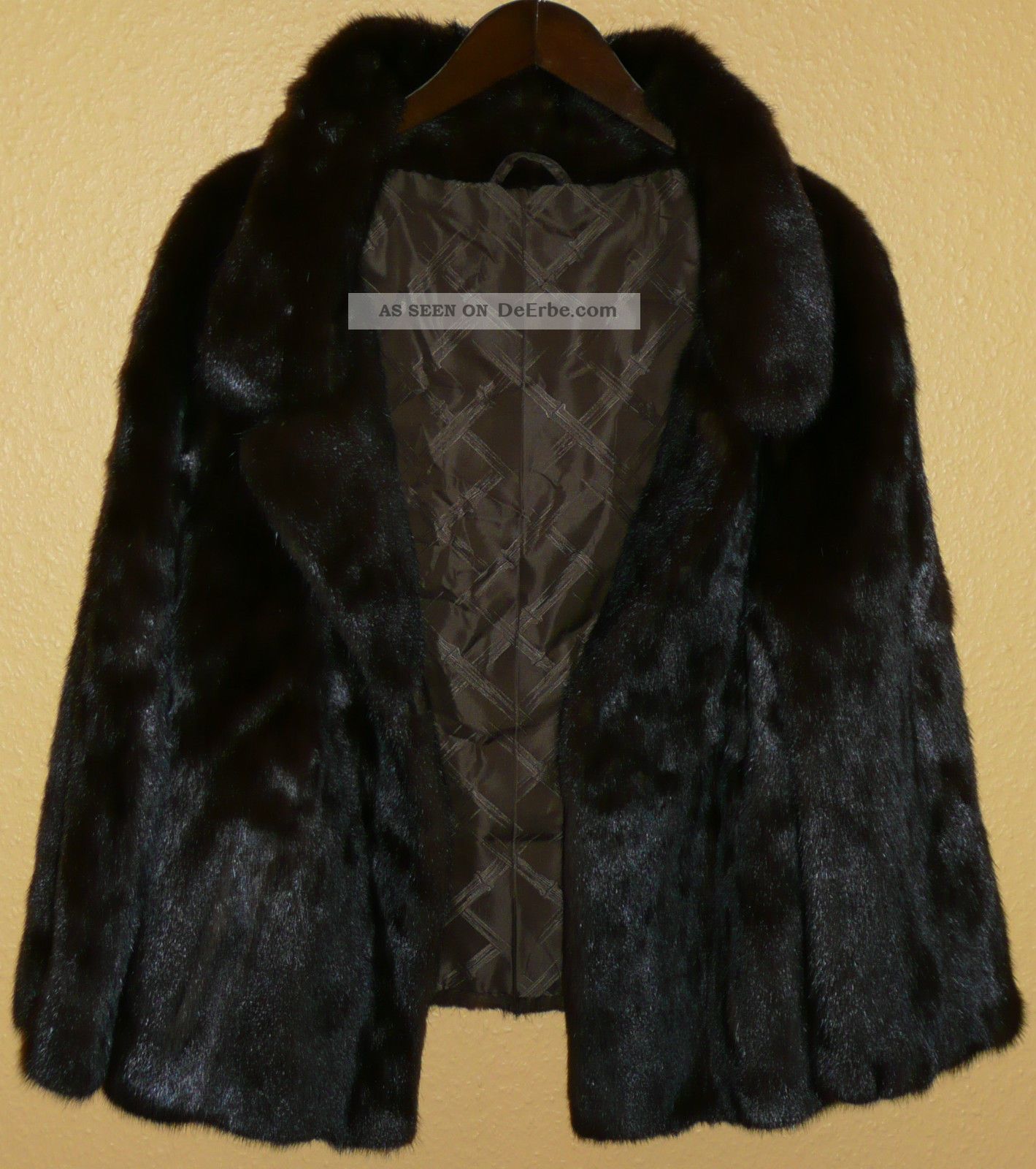 Edle Nerz Jacke Top Pelz Echt Nerz Nerzjacke Pelzjacke Schwarz Größe Ca.  42/44 Kleidung Bild