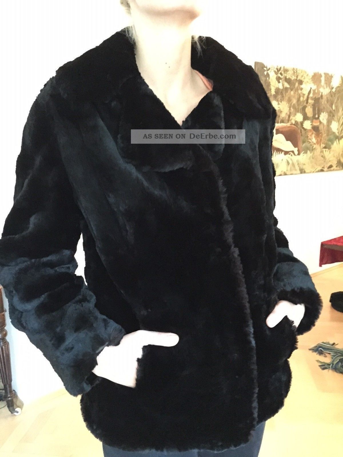 Edel Pelz Echtfell Pelzjacke Pelzmantel Fell Nerz ? Jacke Schwarz Gr.  38 Kleidung Bild